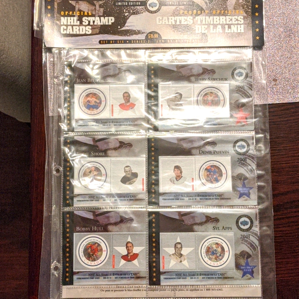Bnib: 2001 NHL Stamp cards